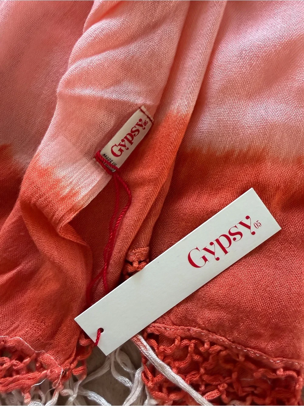 Gypsy 05 Coral and Cream Ombre Wrap
